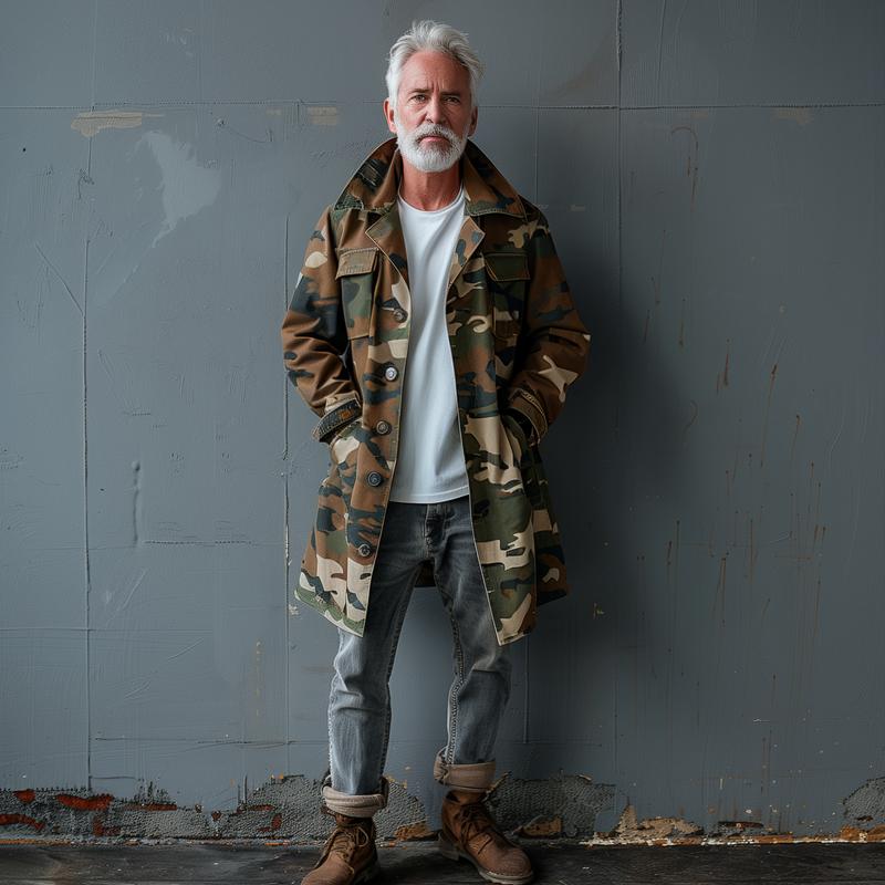 Ronan Camo Trench Coat