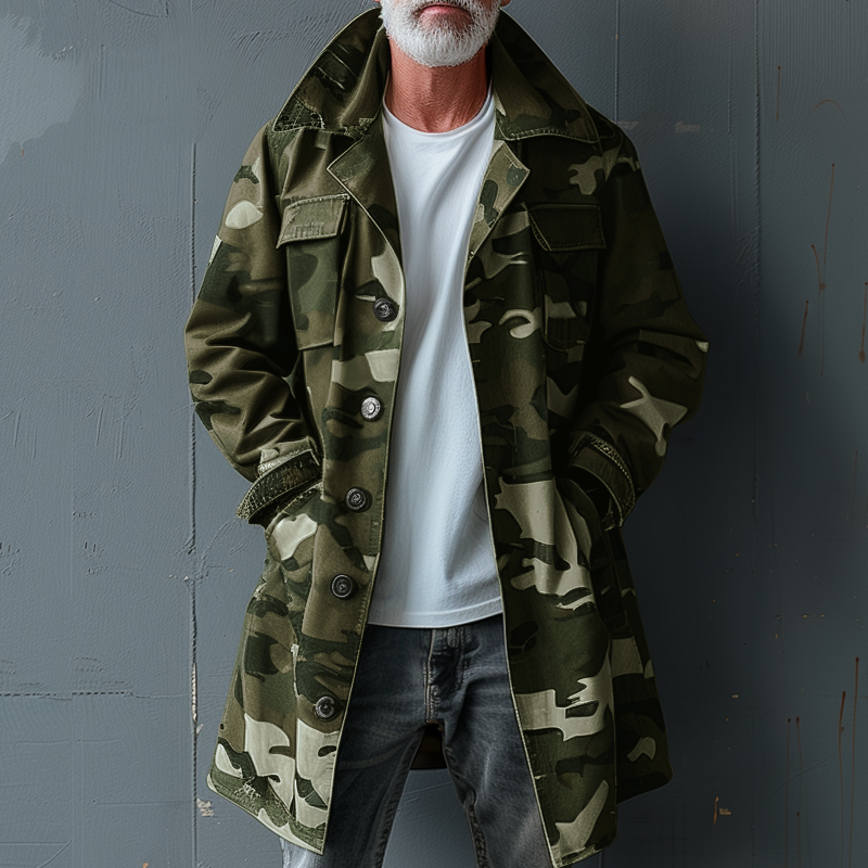 Ronan Camo Trench Coat